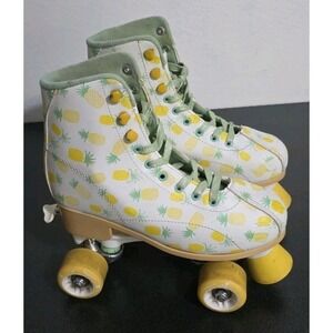 Roller Derby Candi GRL Lucy Adjustable Skates Pineapple Youth 3-6 Rink EUC‎
